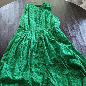 GUC J. Crew Green Eyelet Dress, 16T (16 Tall)